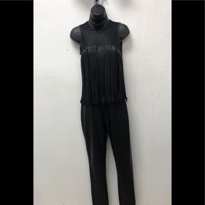 PU Jumpsuit with sheer back